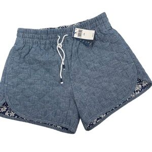 Polo Ralph Lauren Womens Size Medium Quilted Blue Chambray Shorts NWT